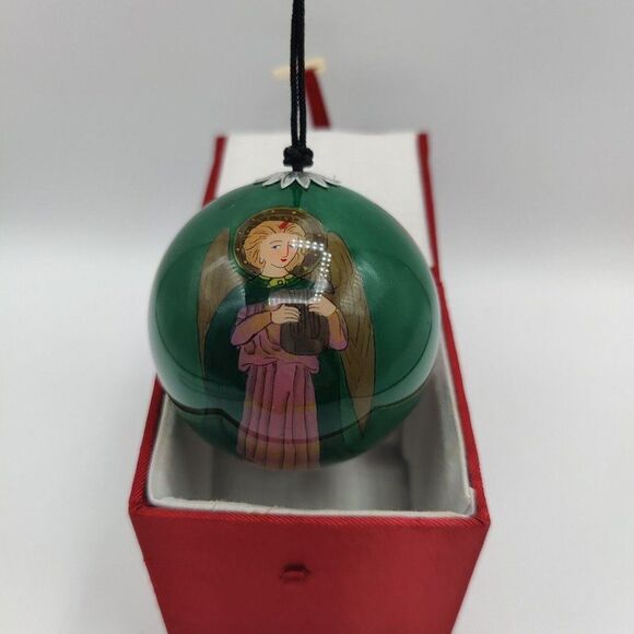 Vintage Le Bien Glass Christmas Ornament Christmas Angels Musical Instruments - Picture 2 of 5